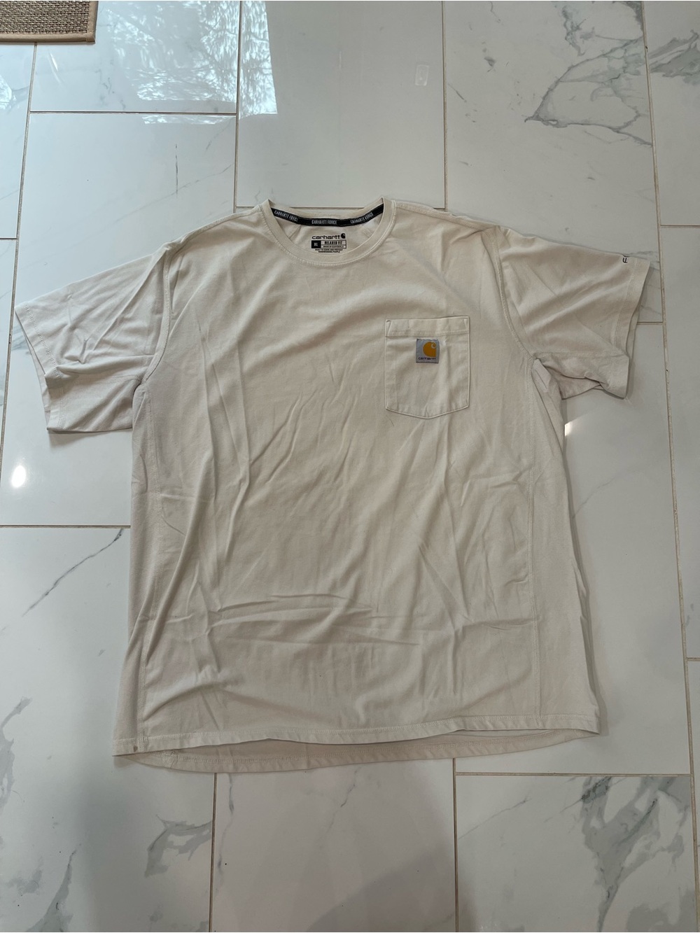 Carhartt Men's Short-Sleeve Pocket Tee in Cream
